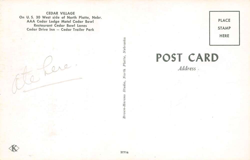 North Platte Nebraska Cedar Bowl Restaurant & Bowling Lanes, PC U11157 - Image 2