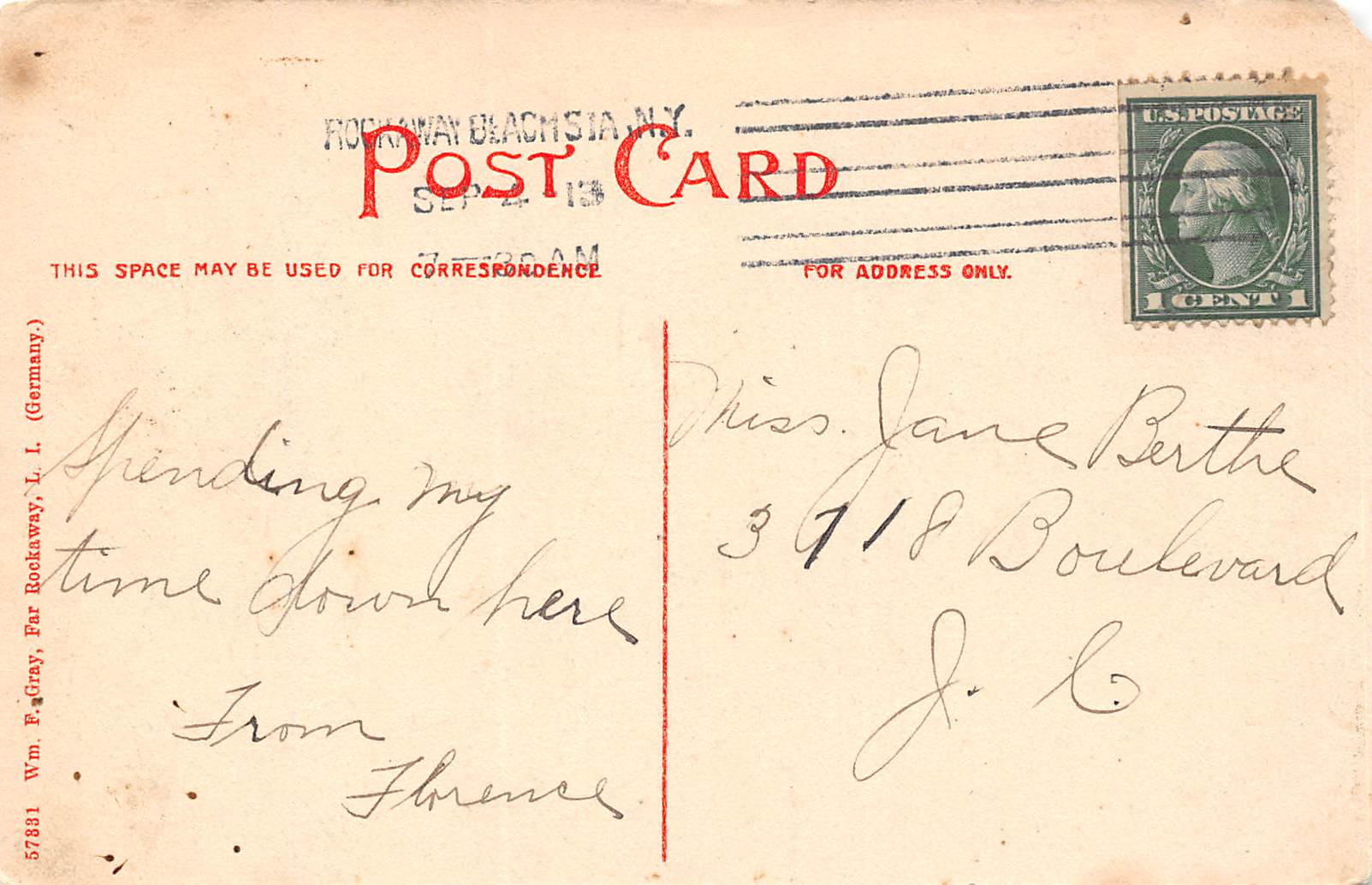 Long Island New York Far Rockaway Beach Fishing Scene, Vintage Postcard U11178 - Image 2