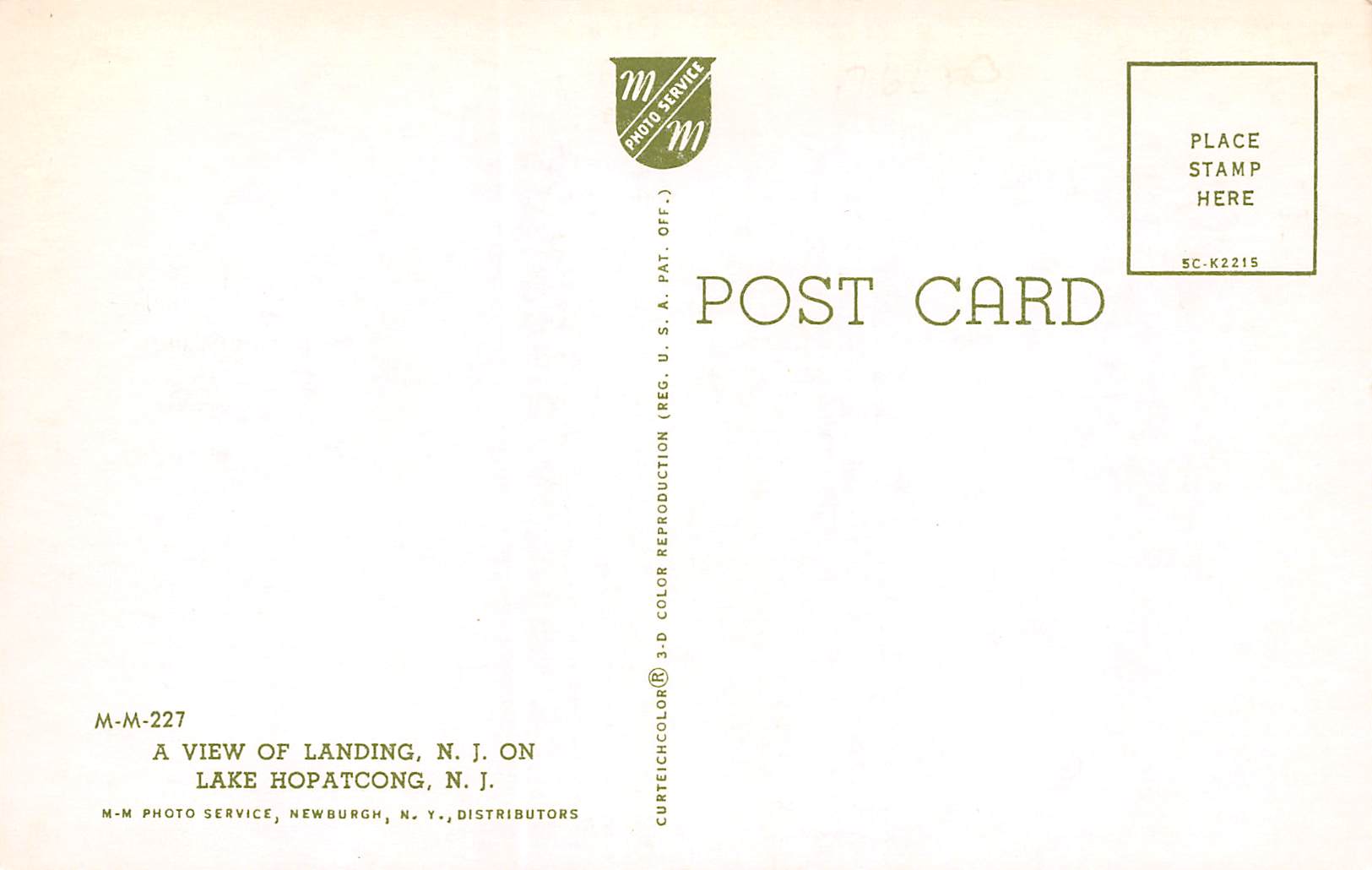 Lake Hopatcong New Jersey View Of Landing, Photochrome Vintage Postcard U11213 - Image 2