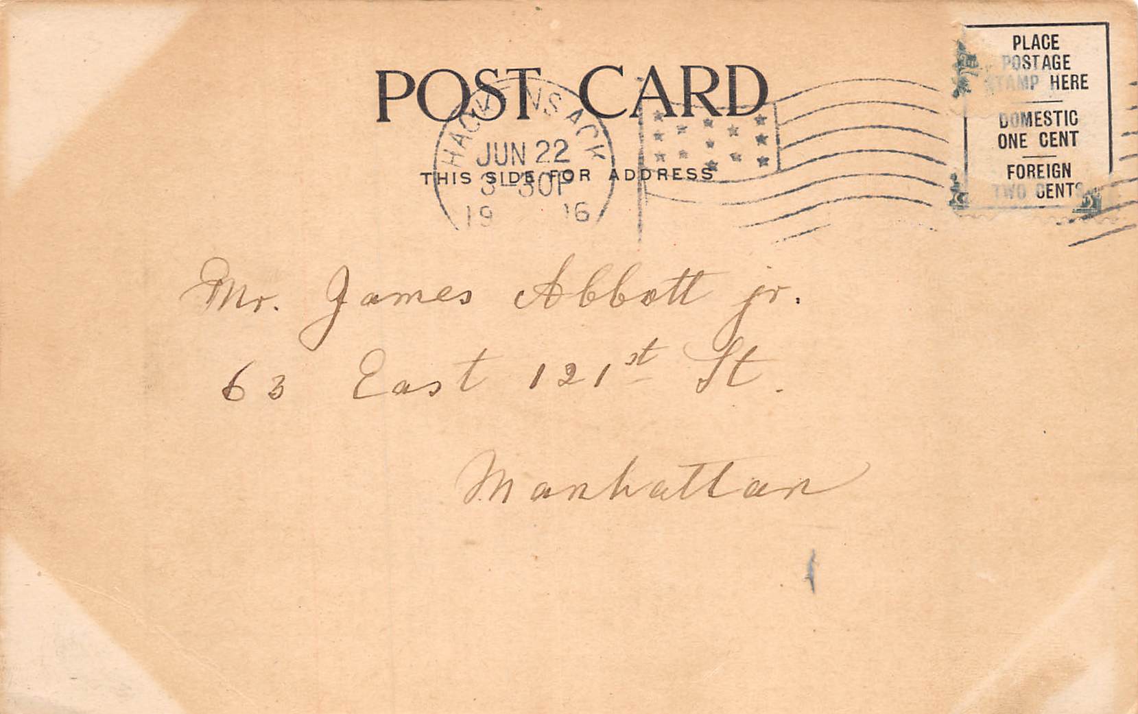 Hackensack New Jersey First Presbyterian Church, Undivided Back Postcard U11298 - Image 2