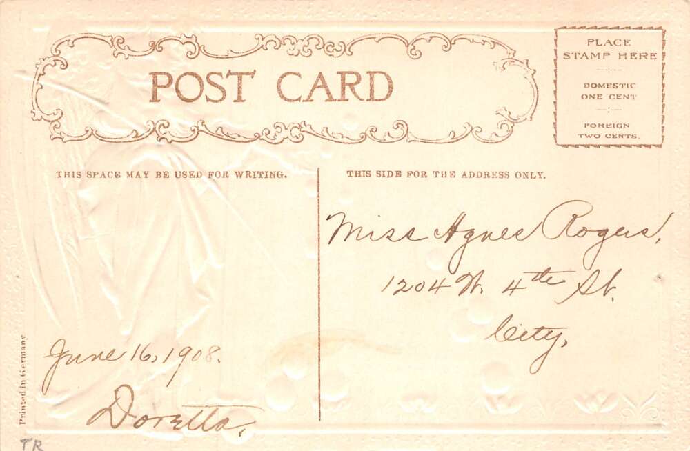 New Year Greetings Father Time and Poem Vintage Postcard AA72123 - Image 2