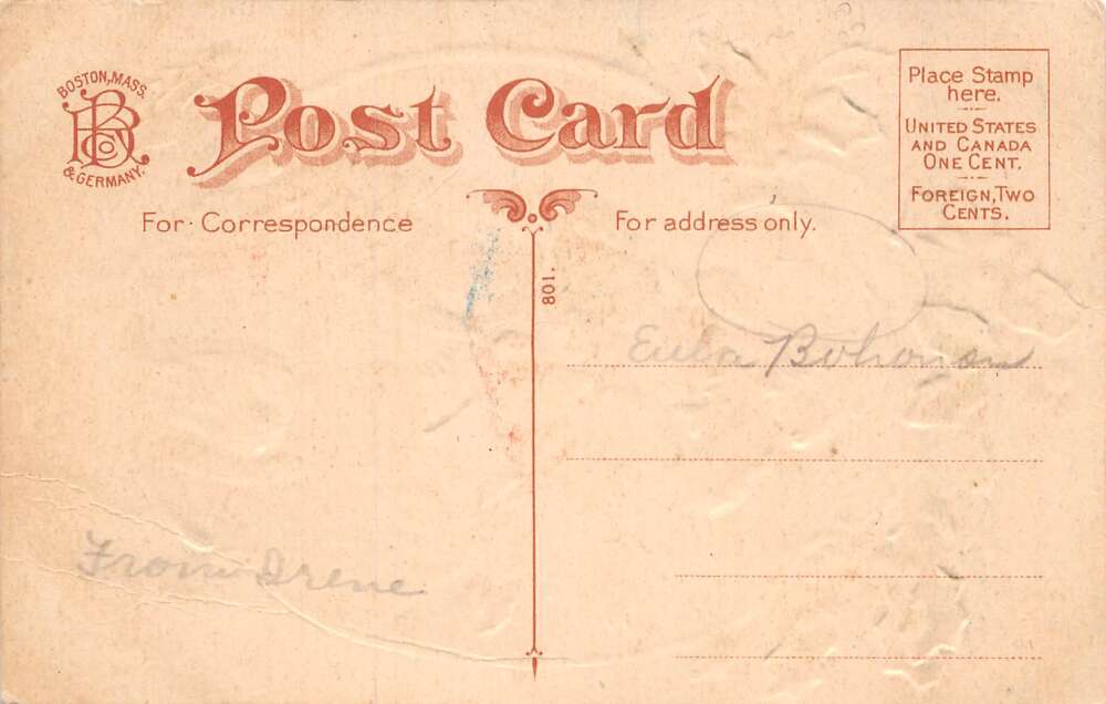 Christmas Greetings Girl with Dogs Vintage Postcard AA72137 - Image 2