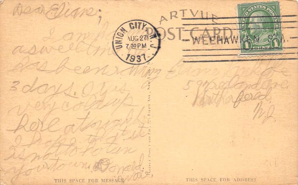 Newton New Jersey ? Camp Towadena Indians Around Fire Vintage Postcard AA72173 - Image 2