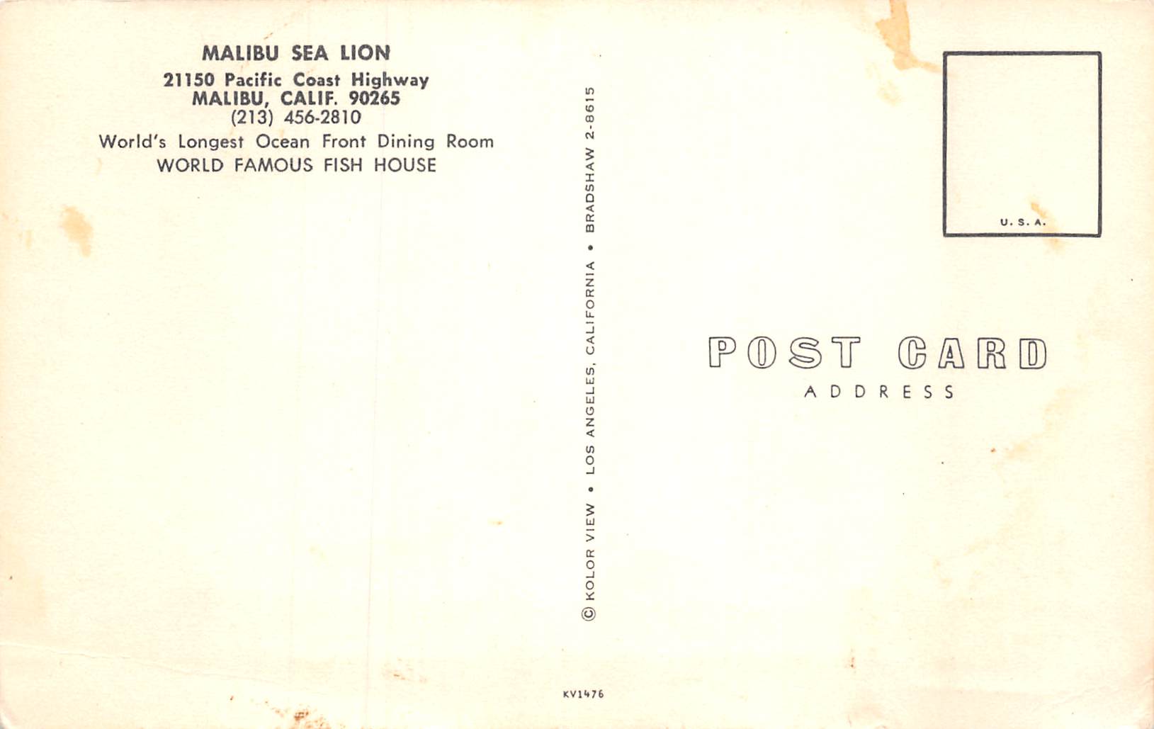 Malibu California Malibu Sea Lion Restaurant, Multi-View Chrome, PC U11468 - Image 2