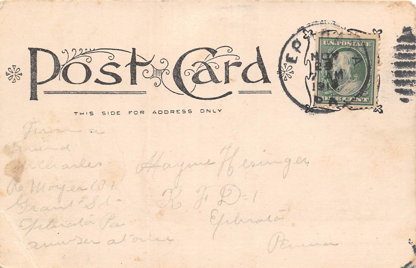 Adamstown Pennsylvania Hosiery Mill, Undivided Back Vintage Postcard U11650 - Image 2