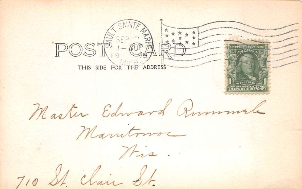 Saulte Ste Marie Michigan Soo River Locks Steamer Real Photo Postcard AA72311 - Image 2