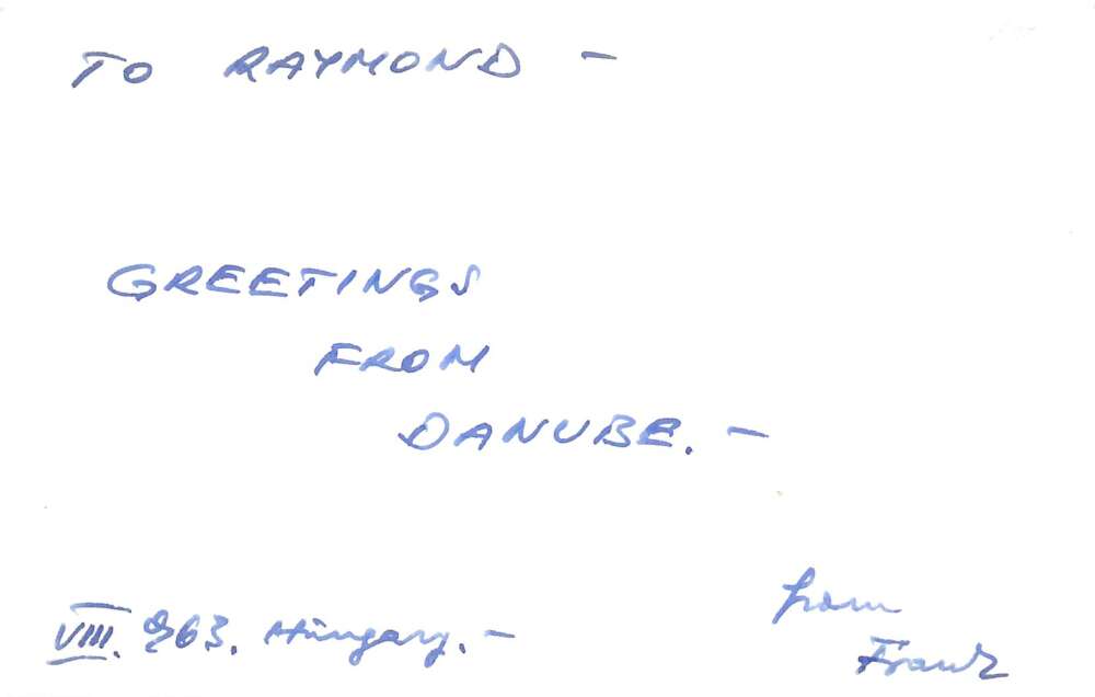 Danube River Hungary Canoe on Pier Real Photo Vintage Postcard AA72353 - Image 2