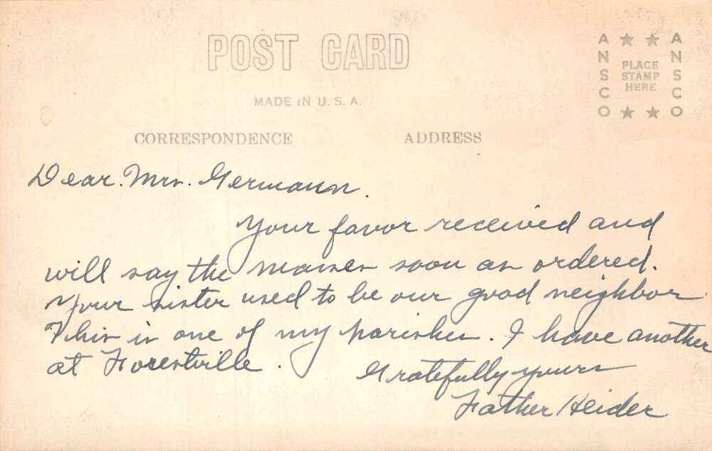 Withamsville Ohio St Thomas More Church Father Heider Real Photo PC AA109740 - Image 2