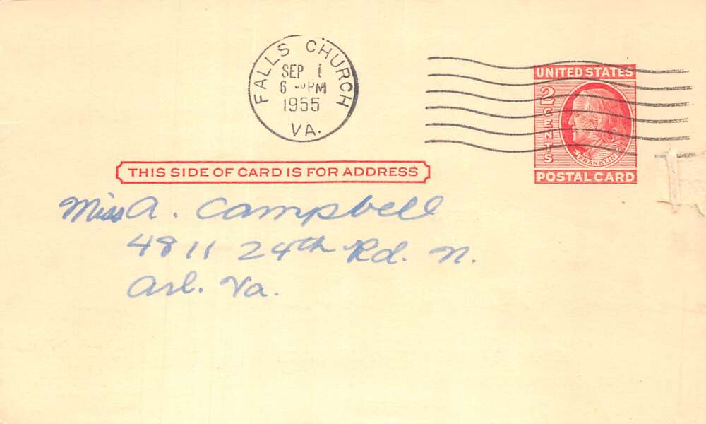 Falls Church Virginia Gamber TV Service Radio Repair Ad Postcard AA109748 - Image 2