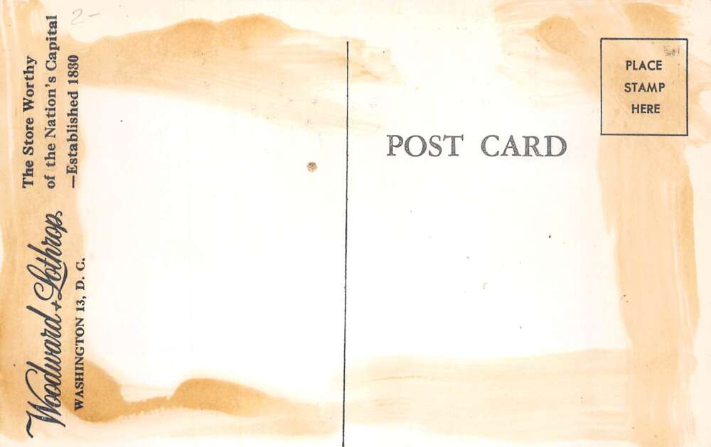 Washington DC Woodward and Lothrop Dept Store Vintage Postcard AA109772 - Image 2