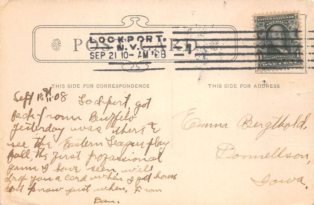 Lockport New York Niagara Street Vintage Postcard AA109810 - Image 2