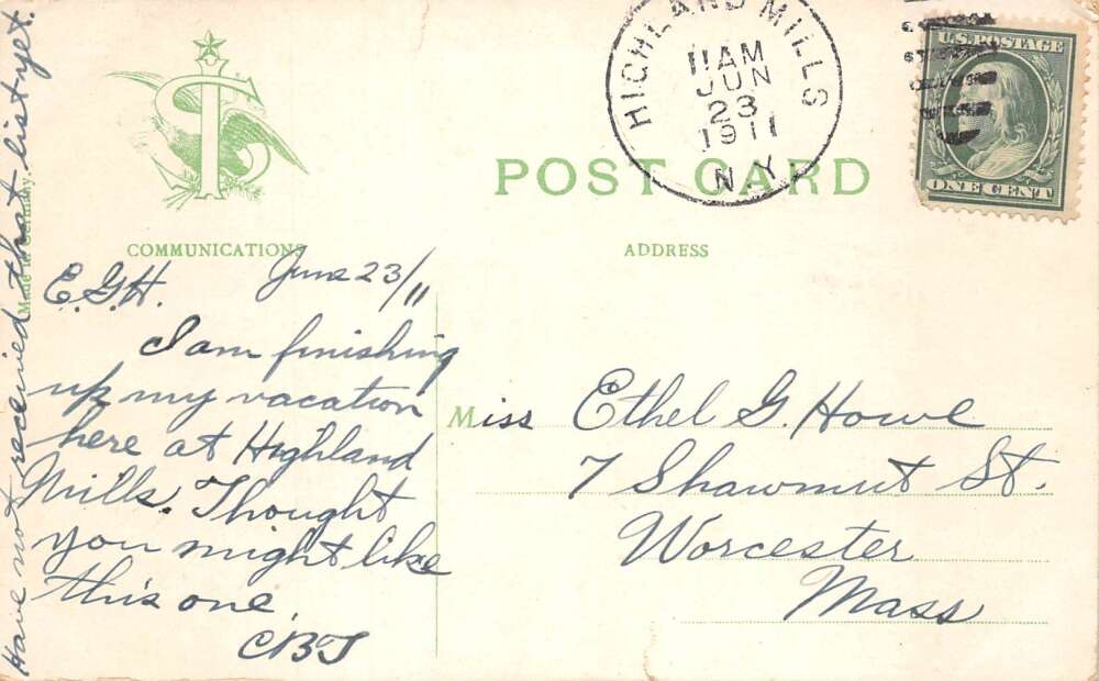 Tuxedo Park New York Library Vintage Postcard AA109981 - Image 2