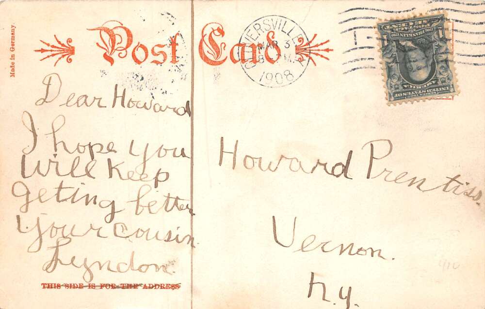 Adirondacks New York Bark Camp Hunters Vintage Postcard AA110062 - Image 2