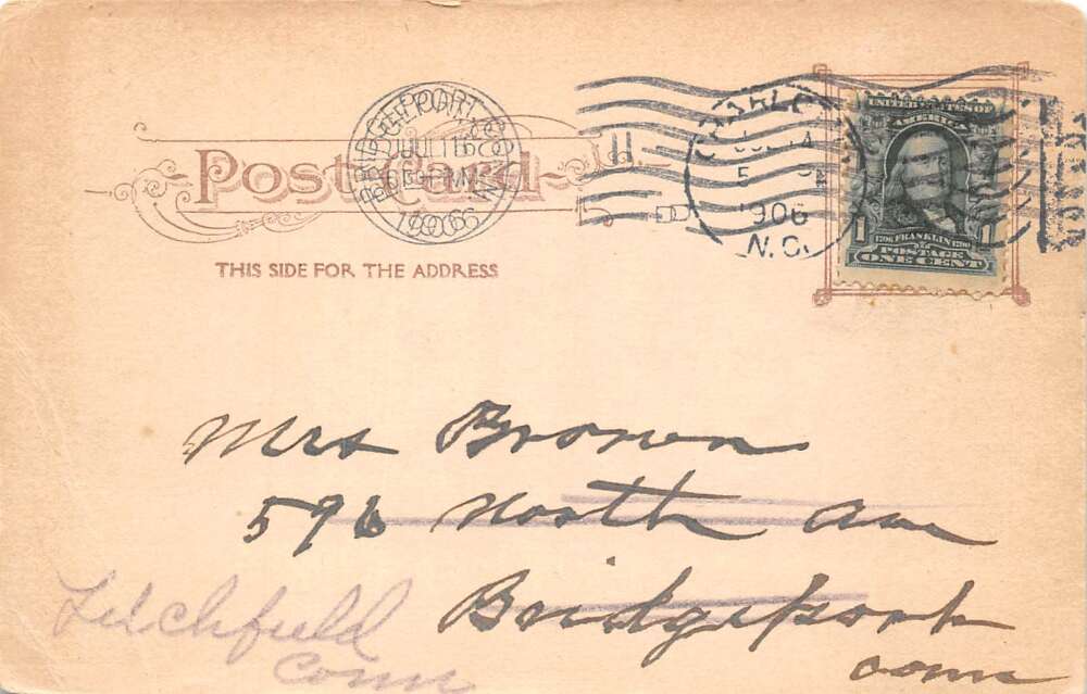 Charlotte North Carolina View from Elizabeth College Vintage Postcard AA110136 - Image 2