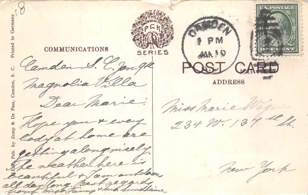 Camden South Carolina Stedmans Cotton Platform Vintage Postcard AA110455 - Image 2