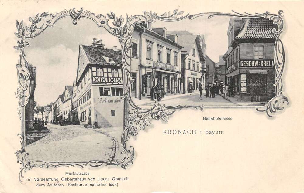 Kronach Germany Street Scene Vintage Postcard AA110635