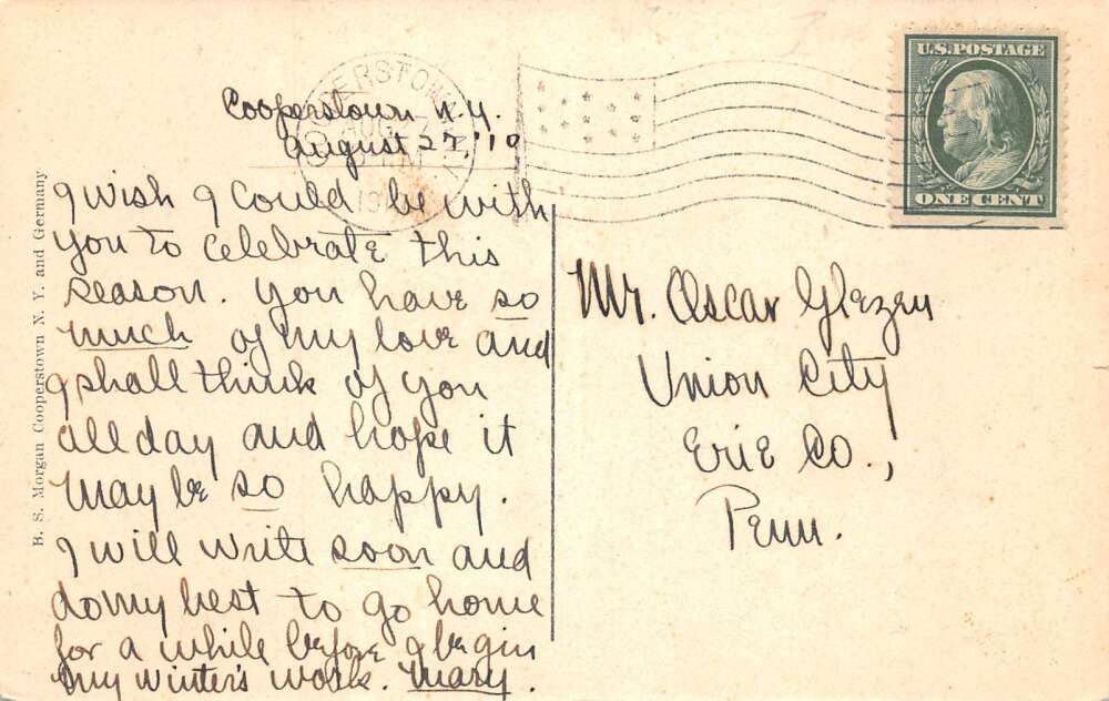 New York Susquehanna River Scenic View Art Nouveau Border Bride PC AA110689 - Image 2