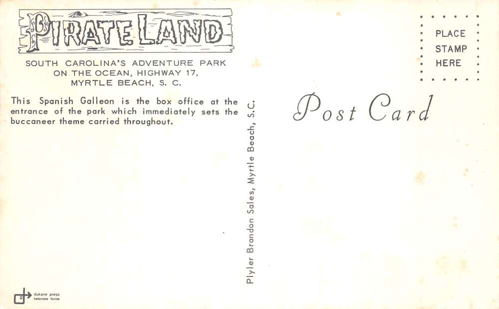 Myrtle Beach South Carolina Pirate Land Spanish Galleon Postcard AA110781 - Image 2