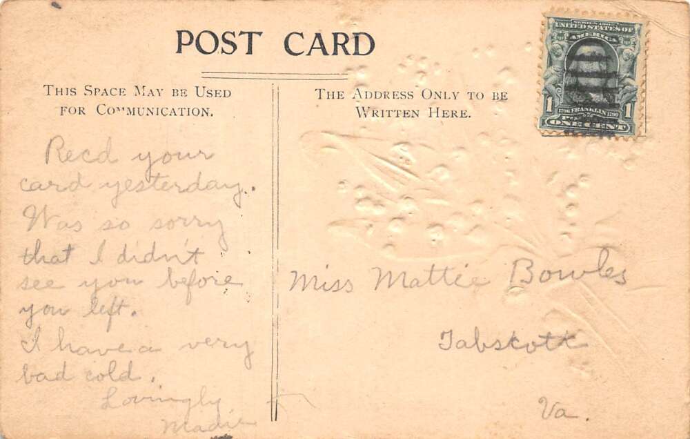 Wawa Springs Virginia Greetings Flowers Glitter Postcard AA110784 - Image 2