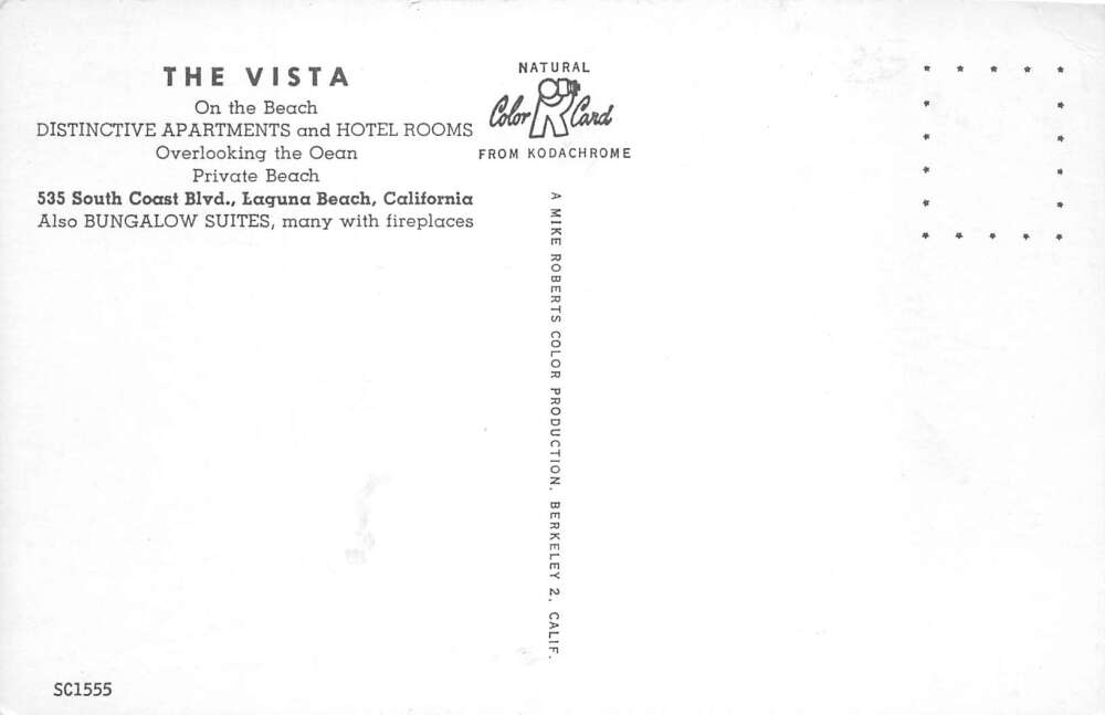 Laguna Beach California The Vista Apartment Hotel Vintage Postcard AA111317 - Image 2