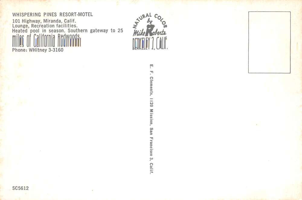Miranda California Whispering Pines Resort Motel Swimming Pool PC AA111321 - Image 2