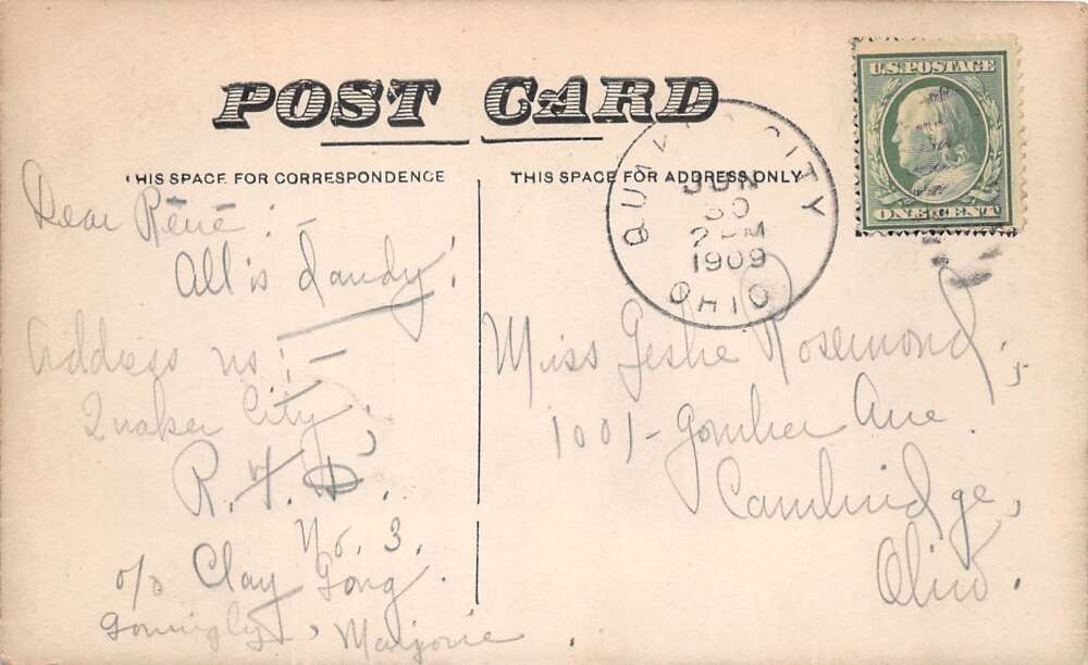 Quaker City Ohio Methodist Episcopal Church Interior Vintage Postcard AA111392 - Image 2