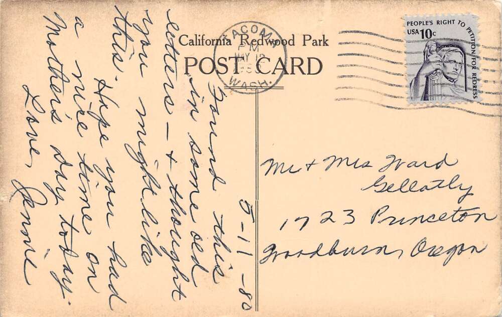 Crescent City California Mr. Weaver Feeding Wild Deer, Redwood Park, PC U26643 - Image 2