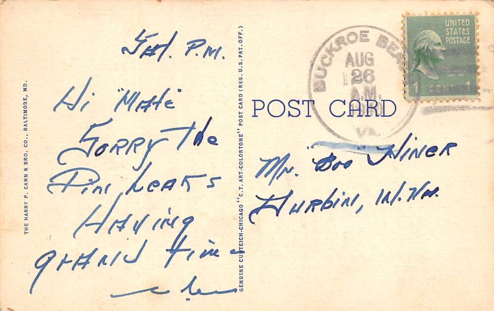 Buckroe Beach Virginia, U26653, Beach Showing Hotel Buckroe & Pavilion, Linen, PC - Image 2