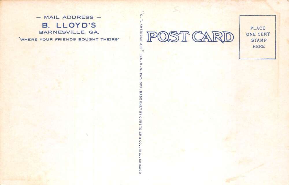 Georgia B. Lloyds Pecan Service Stations Highway Map Vintage Postcard AA111500 - Image 2