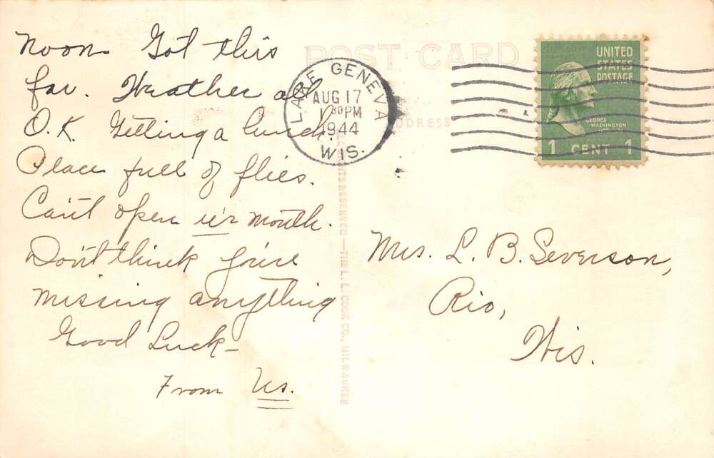 Lake Geneva Wisconsin Street Scene Business District Real Photo PC AA111526 - Image 2