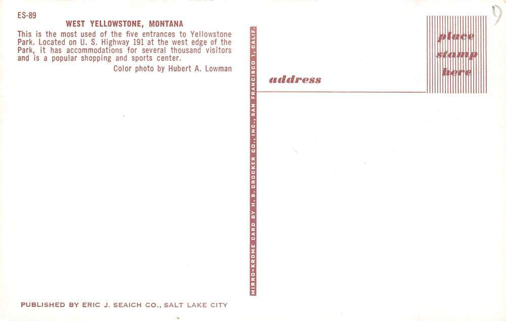 West Yellowstone Montana Hwy 91 Gas Stations Texaco Chevron Postcard AA111567 - Image 2