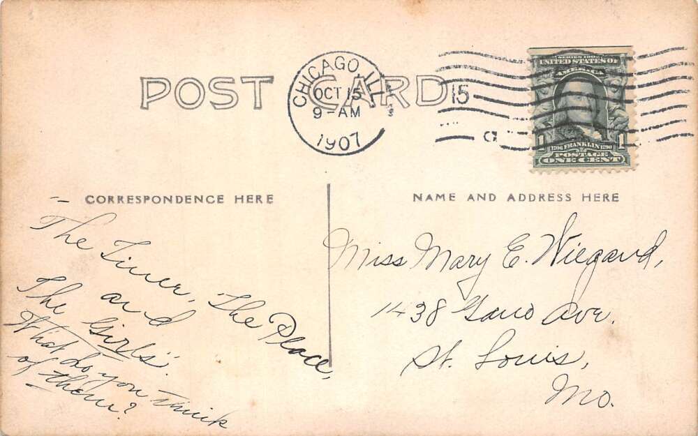 Chicago Illinois Garfield Park Sunday School Class Real Photo Postcard AA111588 - Image 2