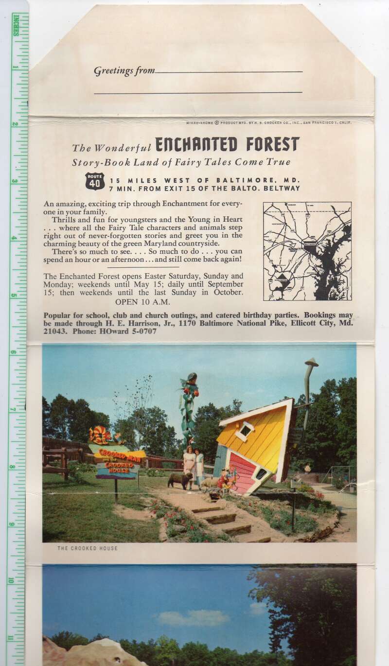Ellicott City Maryland Enchanted Forest Amusement Park Postcard Folder AA111603 - Image 3
