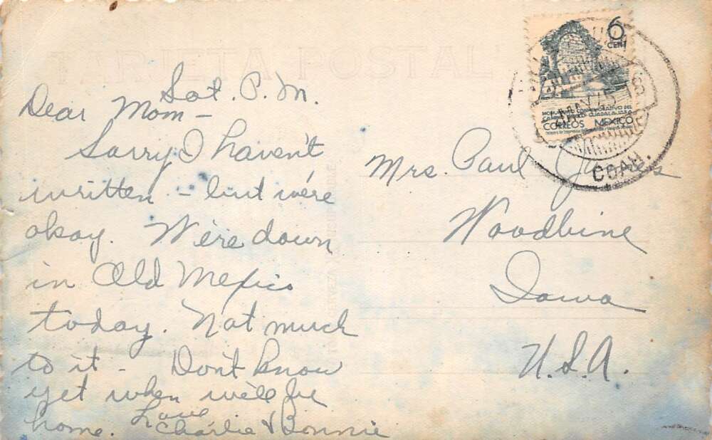 Villa Acuna Mexico General View Cyanotype Blue Real Photo Postcard AA111727 - Image 2