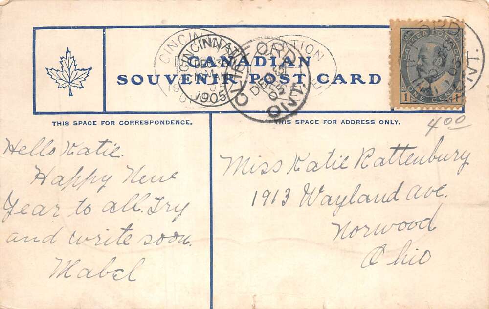 Cliford Ontario Canada Elora Street Vintage Postcard AA111754 - Image 2