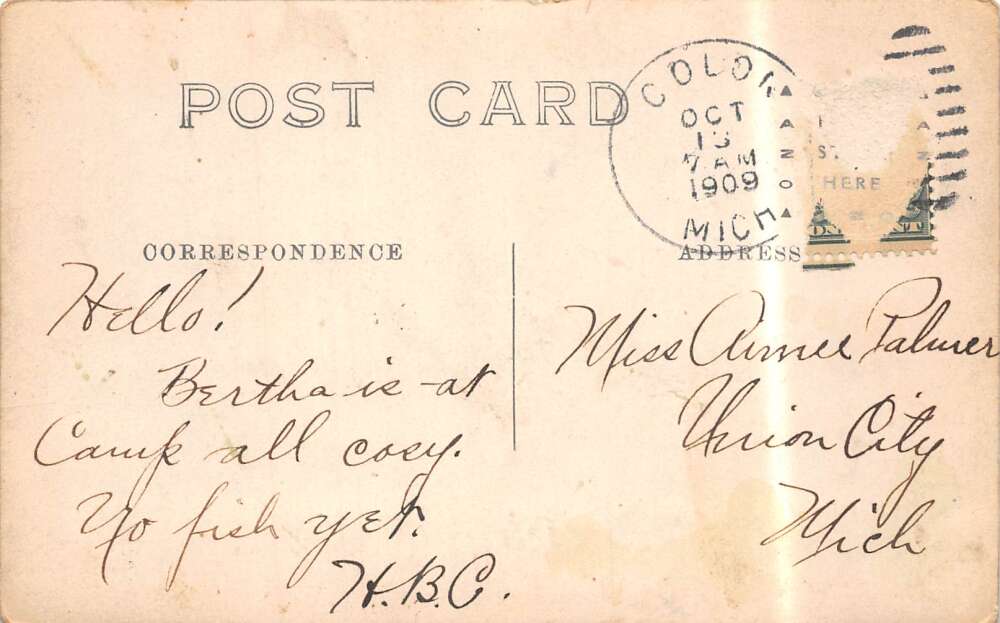 Colon Michigan Sturgeon Lake from Evelyn Isle Cattle Cows Real Photo PC AA111769 - Image 2