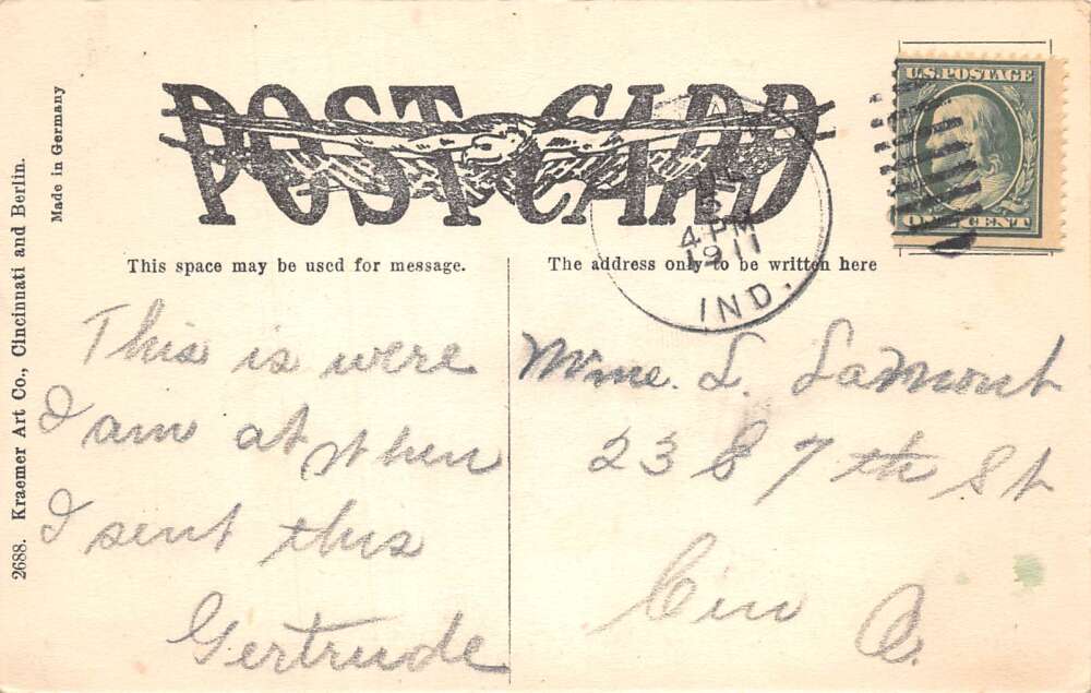 Milan Indiana Carr St., Looking West, Coca Cola Sign, Vintage Postcard U26671 - Image 2