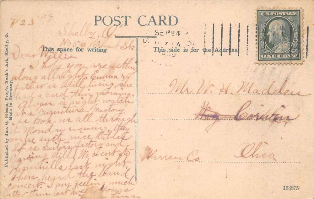 Shelby Ohio Big Four & B. & O. R.R. Depot, Vintage Postcard U26672 - Image 2