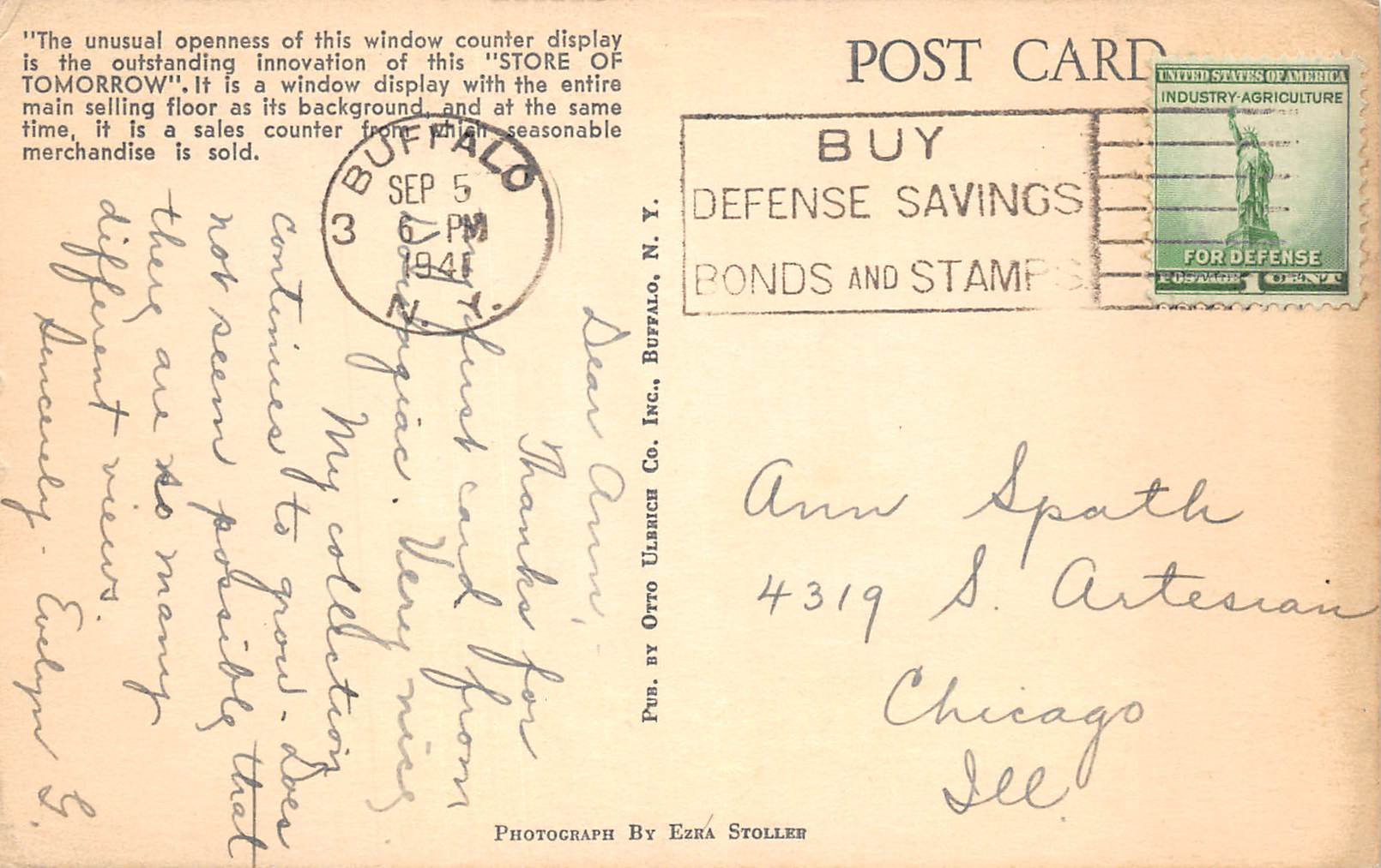 Buffalo New York W.T. Grant Co. Store, Vintage Postcard U26781 - Image 2