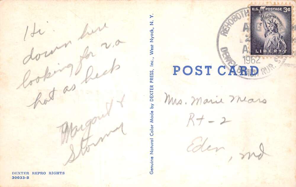 Dewey Beach Delaware Greetings Beach Scene Fishing Postcard AA111952 - Image 2