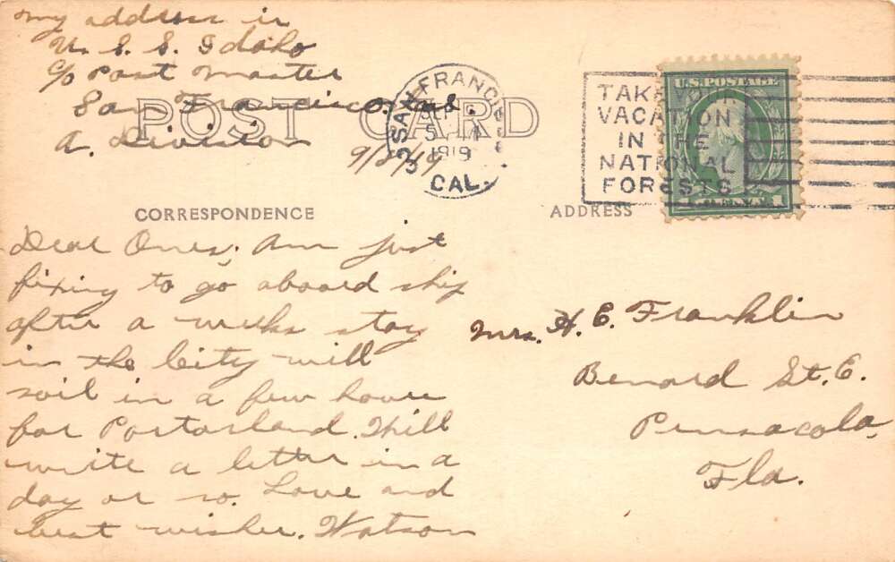 San Francisco California Welcome Bell and Trolley Real Photo Postcard AA111954 - Image 2