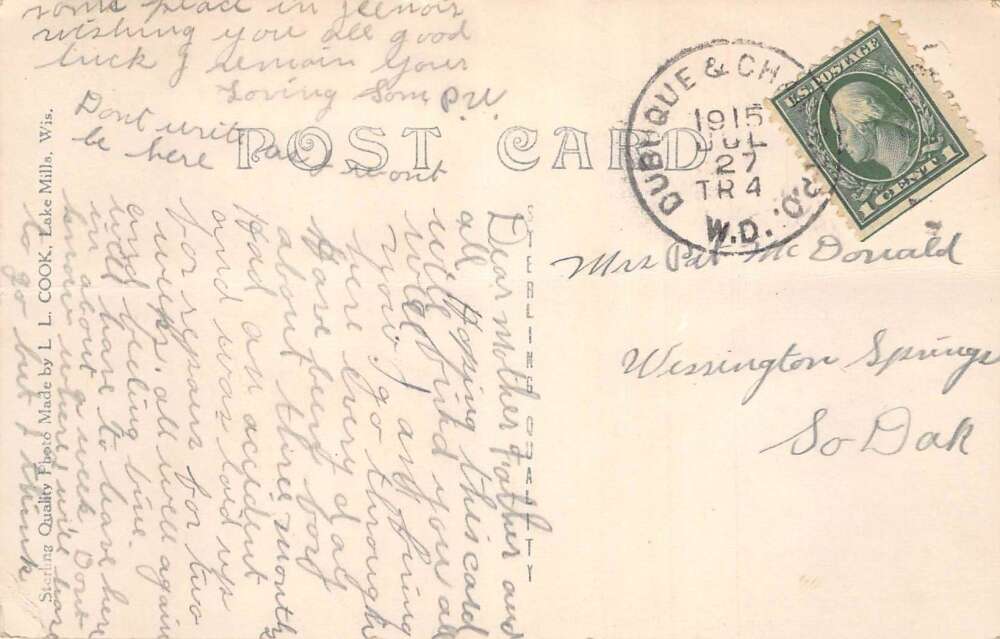 Emmetsburg Iowa St Thomas Church Real Photo Vintage Postcard AA111983 - Image 2