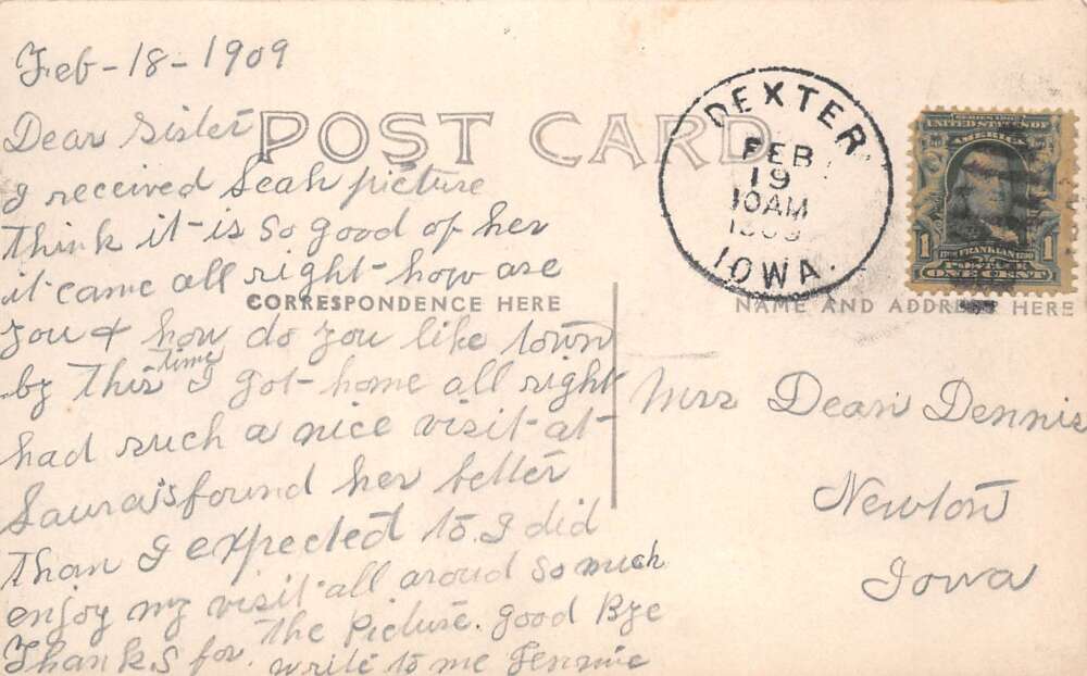 Dexter Iowa Methodist Episcopal Church Real Photo Vintage Postcard AA112141 - Image 2