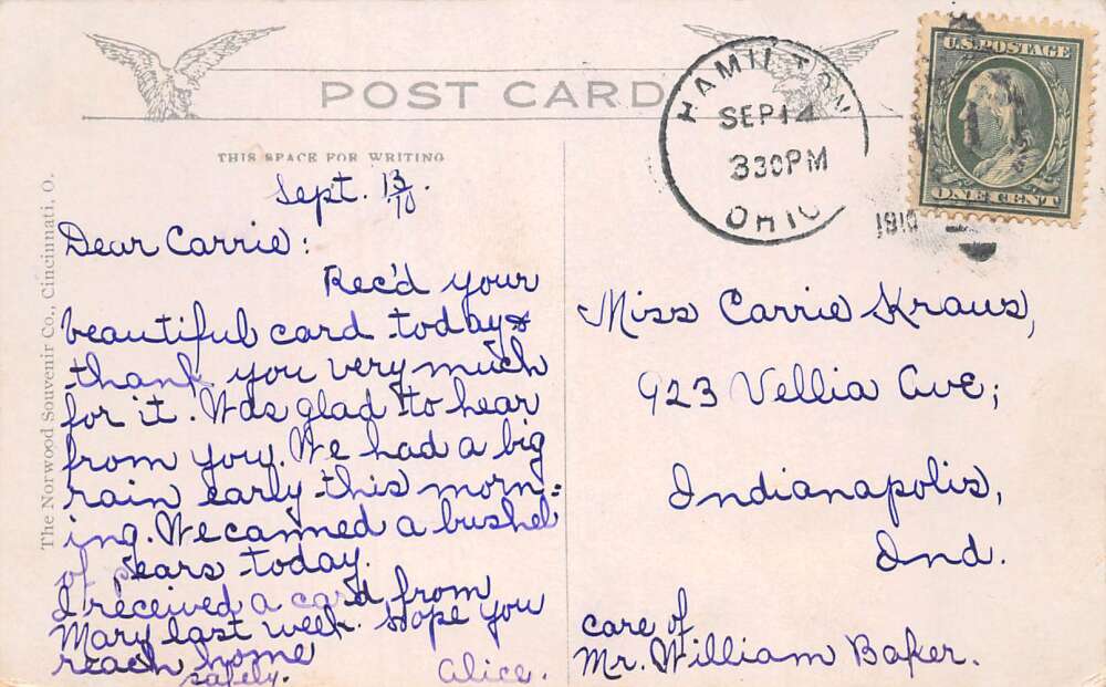 Hamilton Ohio Post Office Interior View Vintage Postcard AA112173 - Image 2