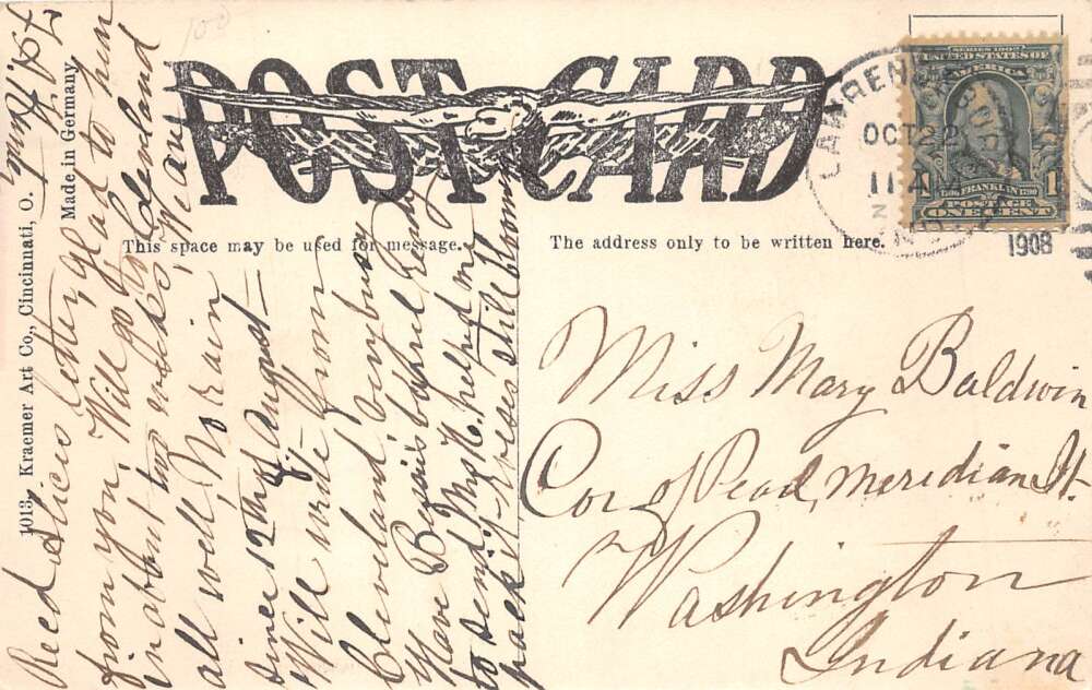 Lawrenceburg Indiana Picturesque View Vintage Postcard AA112177 - Image 2