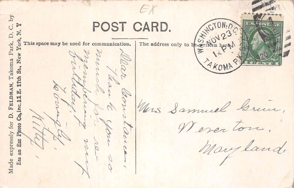 Washington DC Takoma Park Trinity Episcopal Church Vintage Postcard AA112183 - Image 2