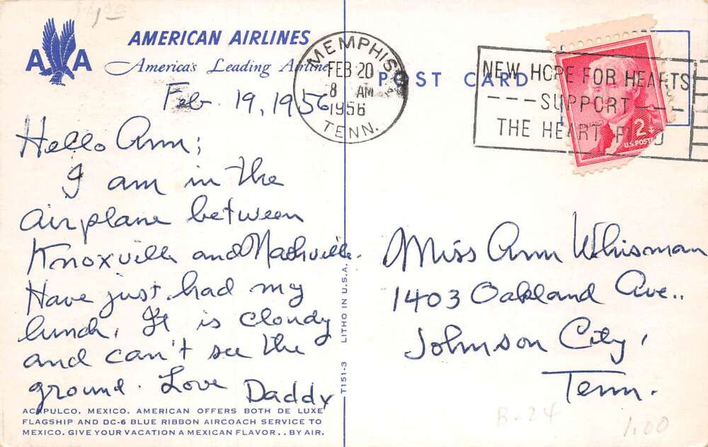 Acapulo Mexico Boats by Beach American Airlines Vintage Postcard AA112295 - Image 2