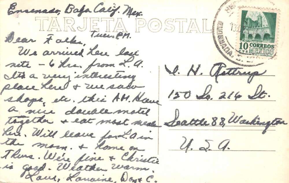 Ensenada Mexico Ojo de Pajaro Birds Eye View Real Photo Postcard AA112310 - Image 2