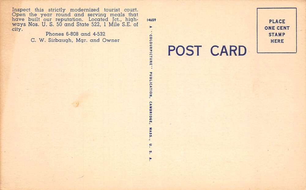 Winchester Virginia Lee Jackson Service Station Tourist Court Postcard AA112450 - Image 2