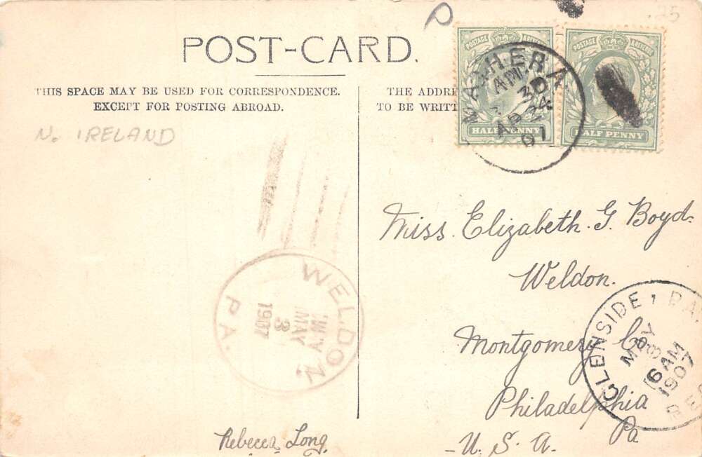 Maghera Northern Ireland Station Road Bicycle Vintage Postcard AA112312 - Image 2